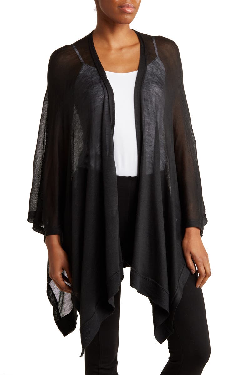 Vince Camuto RIb Knit Topper, Main, color, Black