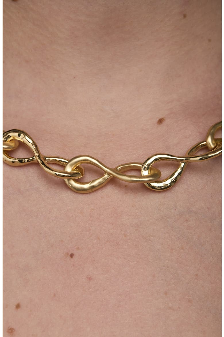 Infinity Link Collar Necklace, Alternate, color, GOLD