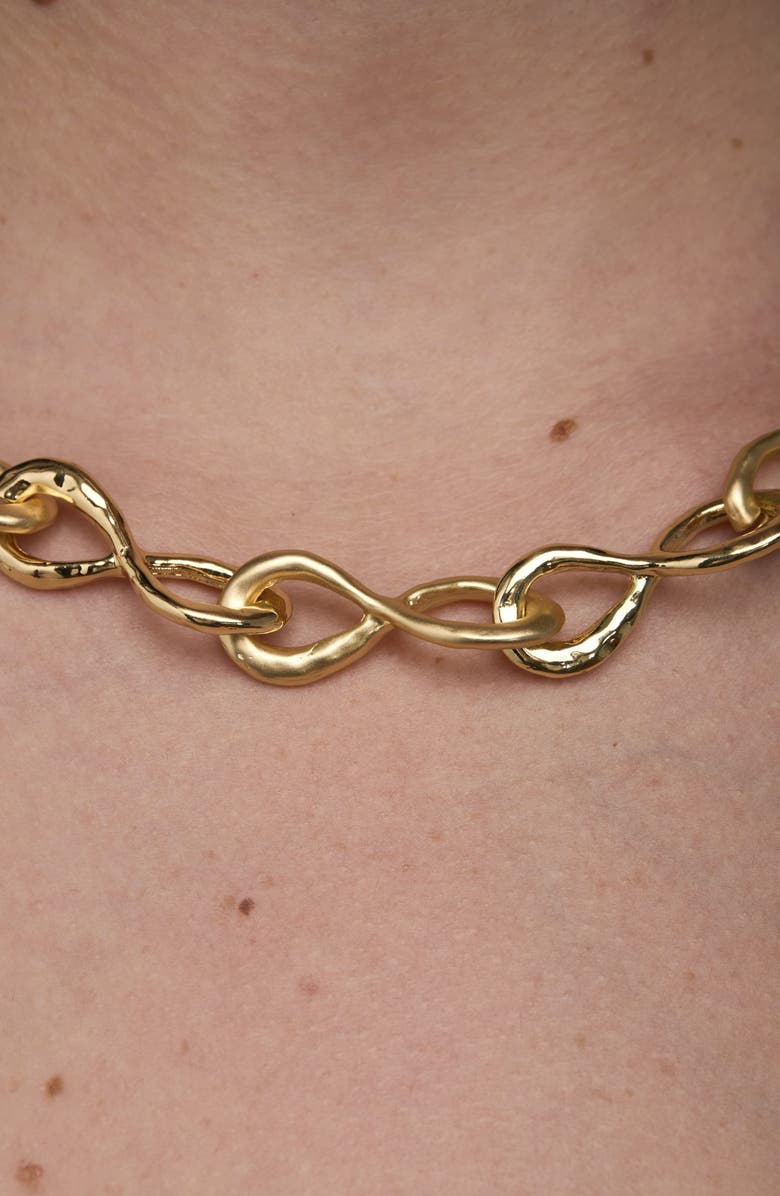 SAACHI Infinity Link Collar Necklace, Alternate, color, Gold