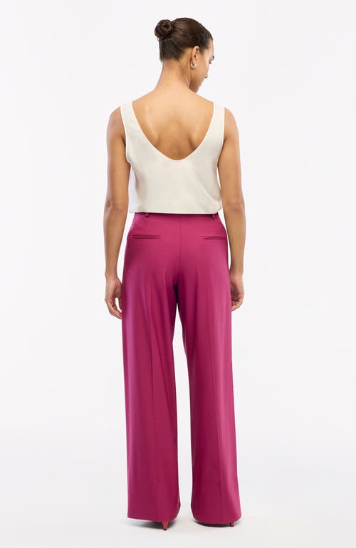 Another Tomorrow Relaxed Wide Leg Pant In Magenta