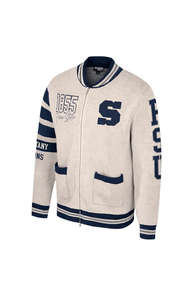 COLOSSEUM Women's Colosseum Cream Penn State Nittany Lions Jacquard Full-Zip Sweater, Alternate, color, Cream