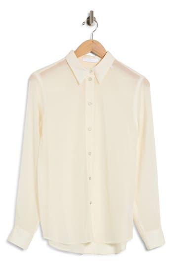 Helmut Lang Classic Wool Blend Shirt In Ivory