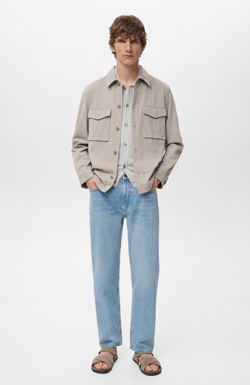 Mango Moby Straight Fit Cotton Jeans In Blue