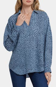 NYDJ Becky Recycled Polyester Georgette Blouse