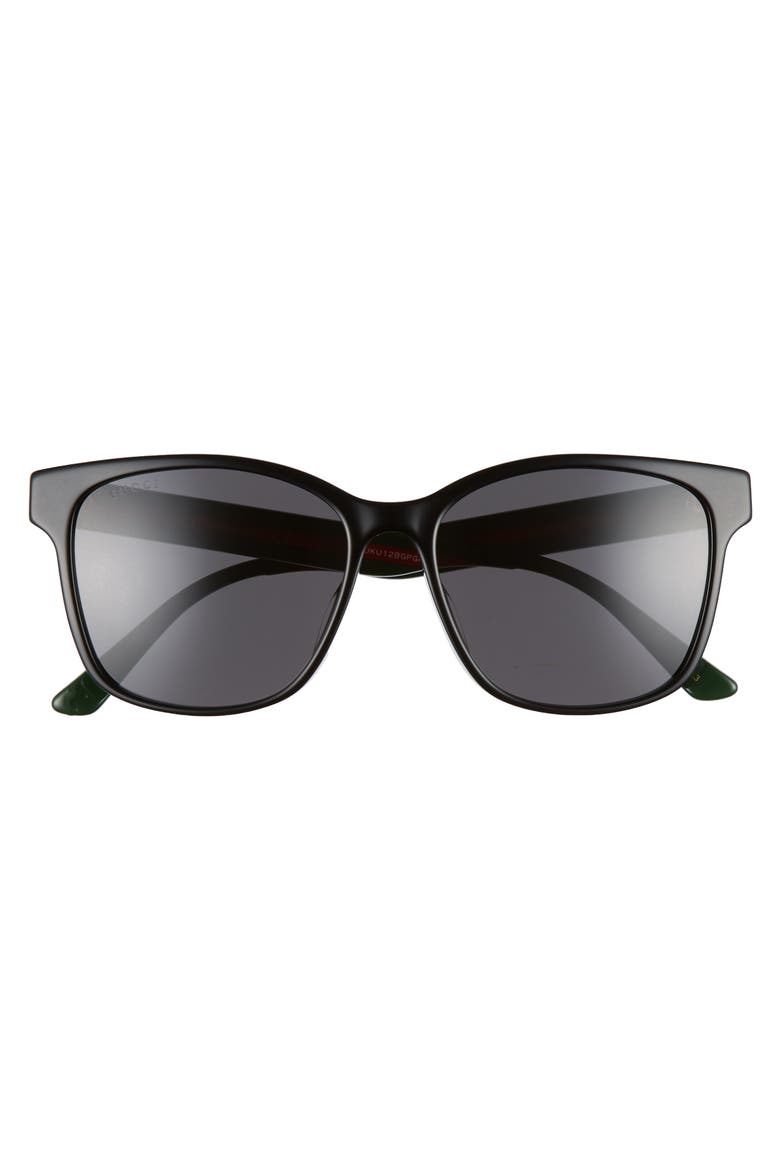 56mm Square Sunglasses, Main, color, BLACK
