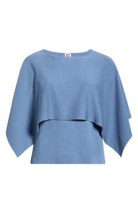 Boat Neck Cape Sweater (Plus)
