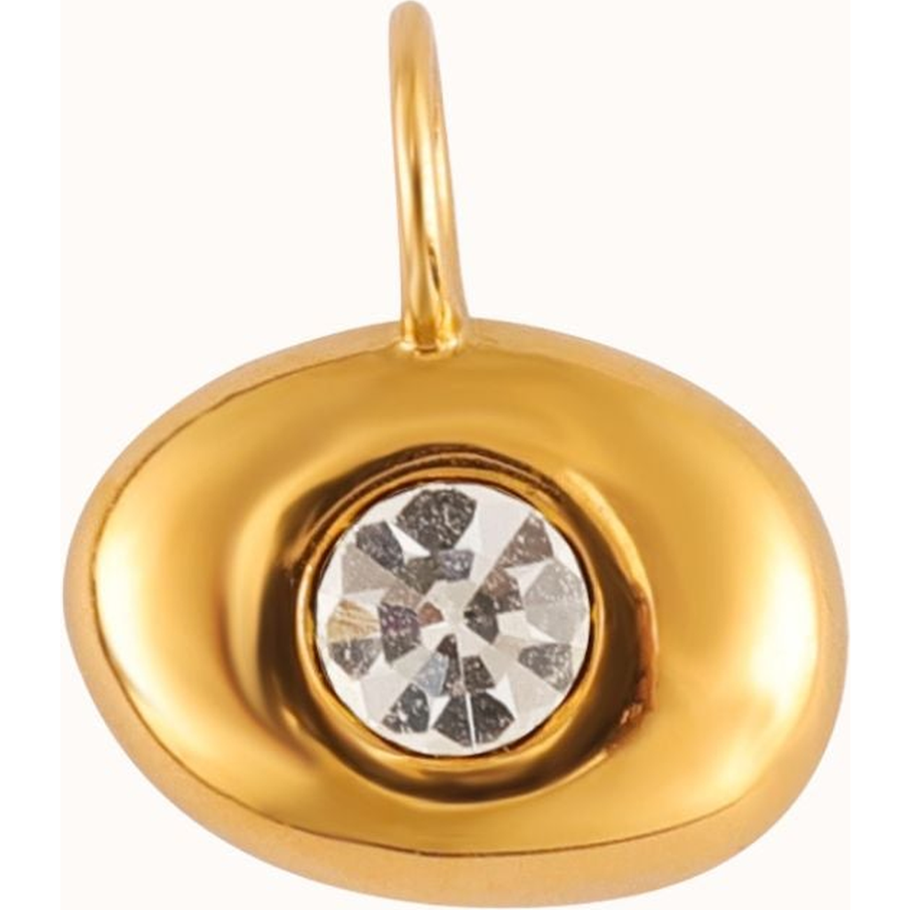 Joiana Jewelry Zirconia Bean Charm Pendant In Gold