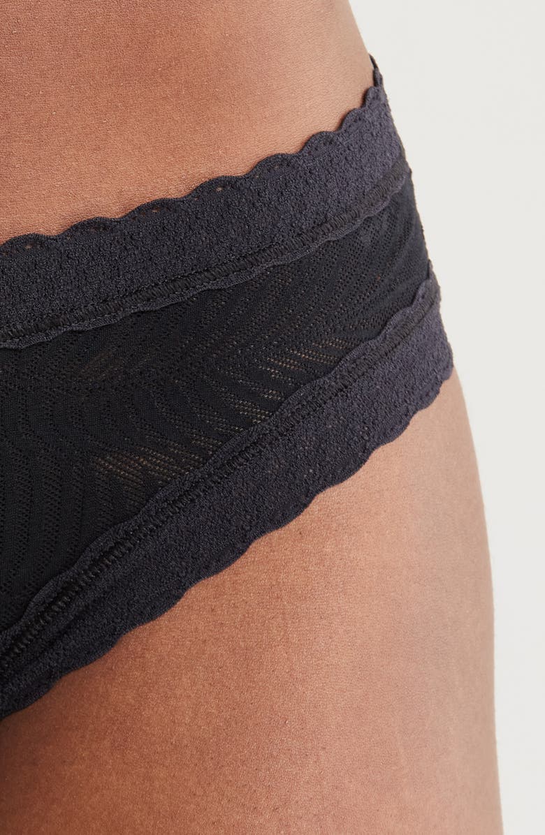 MeUndies Allover Lace Tanga, Alternate, color, Black Feather