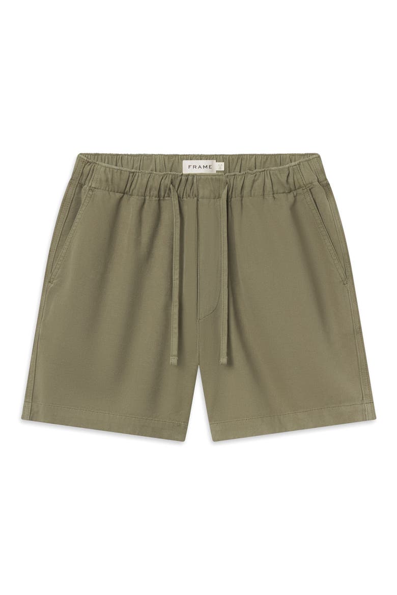 Cotton Canvas Drawstring Shorts, Main, color, MILITARY KHAKI