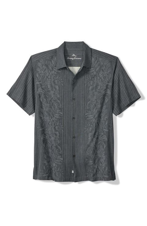 Maui Border Short Sleeve Silk Button-Up Shirt (Big & Tall)