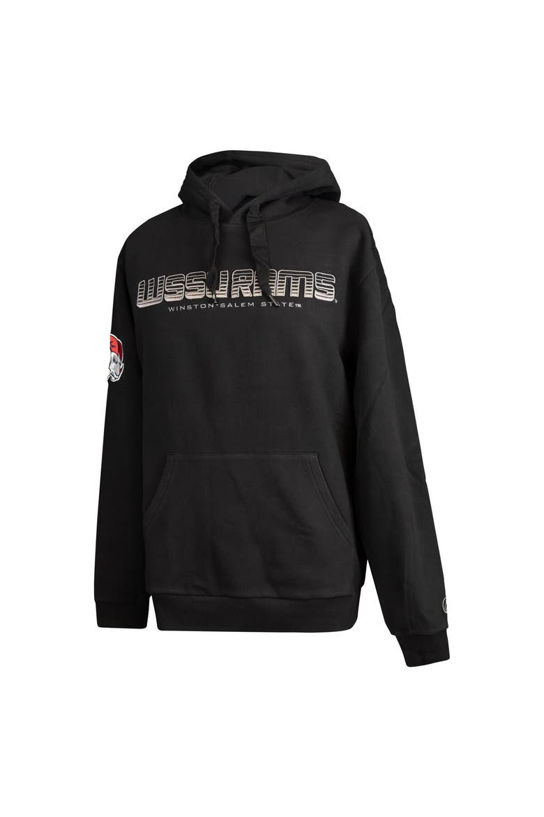 Men's FISLL  Black Winston-Salem State Rams Puff Print Sliced Pullover Hoodie, Alternate, color, Black