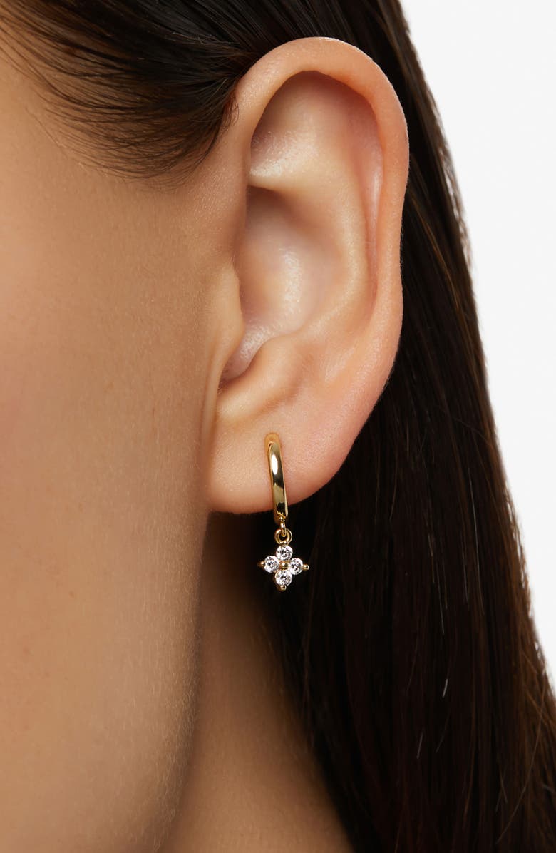 Ana Luisa Angela Star Drop Hoop Earrings, Alternate, color, Gold / Clear