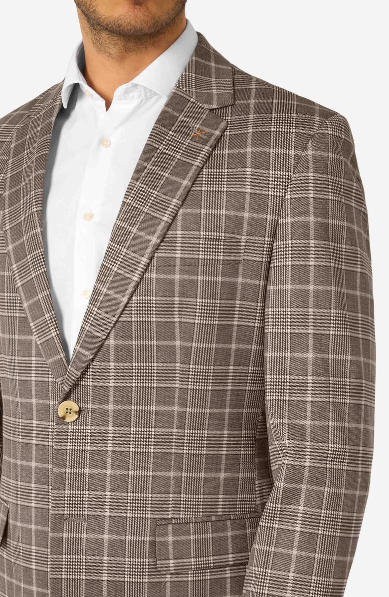 OppoSuits Daily Slim Fit Tan Glen Check Stretch Suit, Alternate, color, Tan