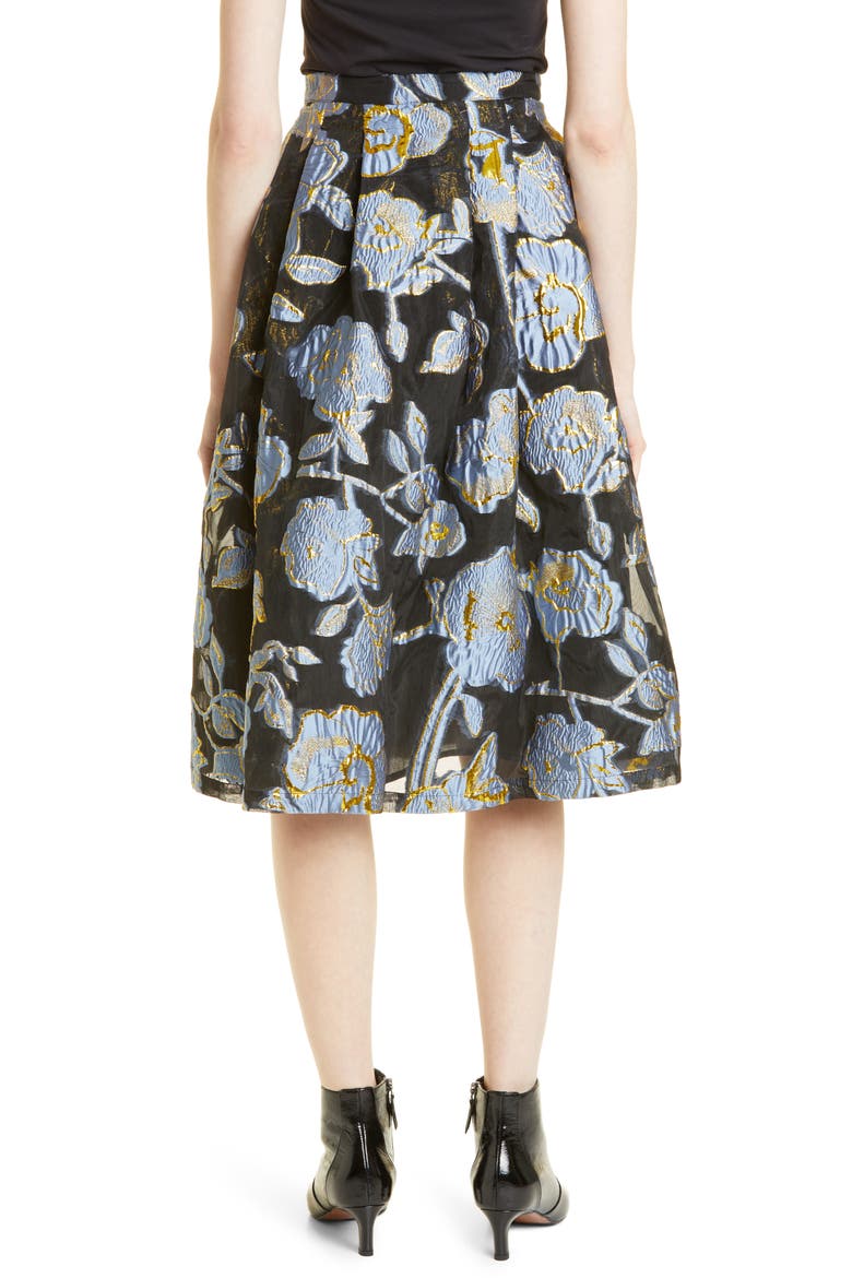 Tove Floral Organza Skirt, Alternate, color, 2001 FLOWER FOLIAGE GOLD