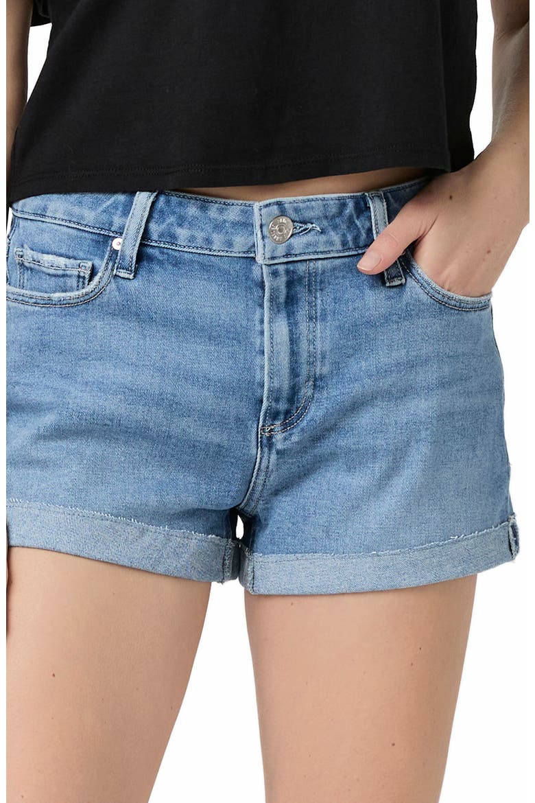 JJ High Waist Cuffed Denim Shorts, Alternate, color, UNWRITTEN