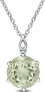 DELMAR Sterling Silver Green Quartz Pendant Necklace