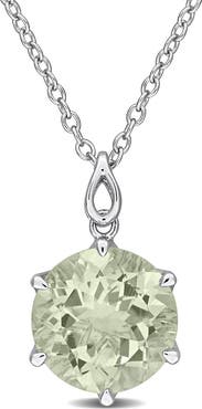 DELMAR Sterling Silver Green Quartz Pendant Necklace