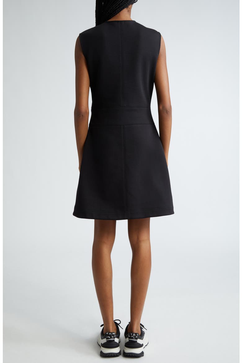 Sleeveless Cotton Blend Interlock Dress, Alternate, color, BLACK
