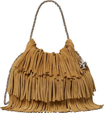 Mini Fleming Suede Fringe Hobo Bag