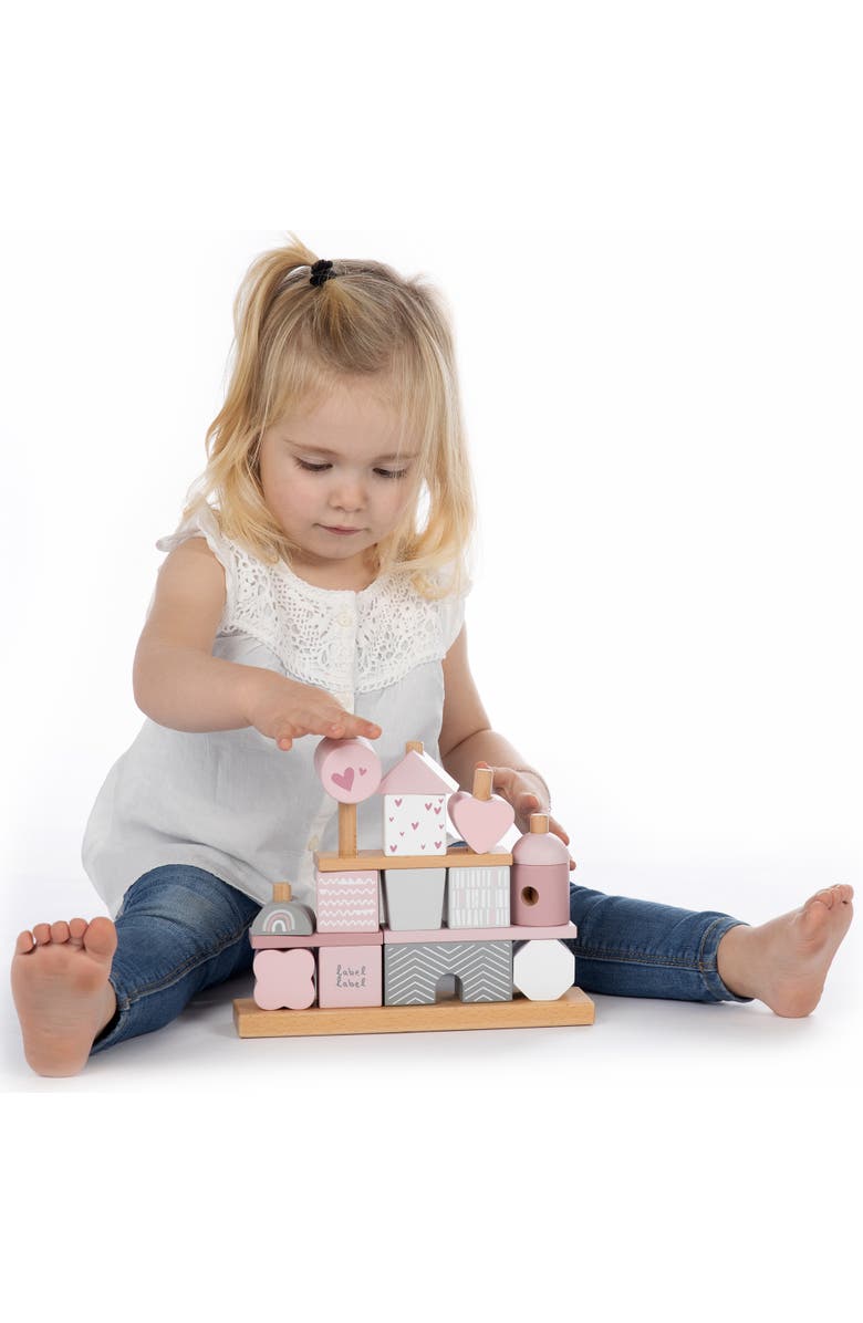 Label Label Stacking Blocks House Pink, Wooden & Colored Blocks, 18M+, Alternate, color, Multicolored