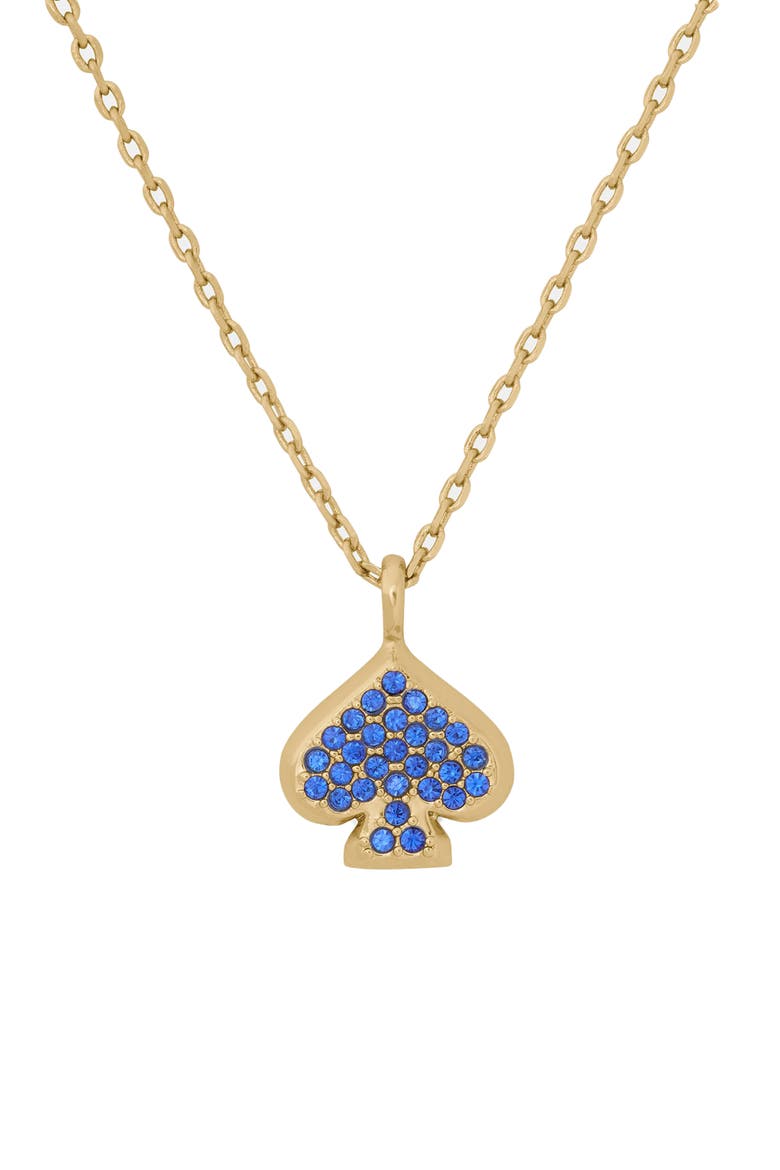 Everyday Spade Pavé Mini Pendant Necklace, Main, color, SAPPHIRE