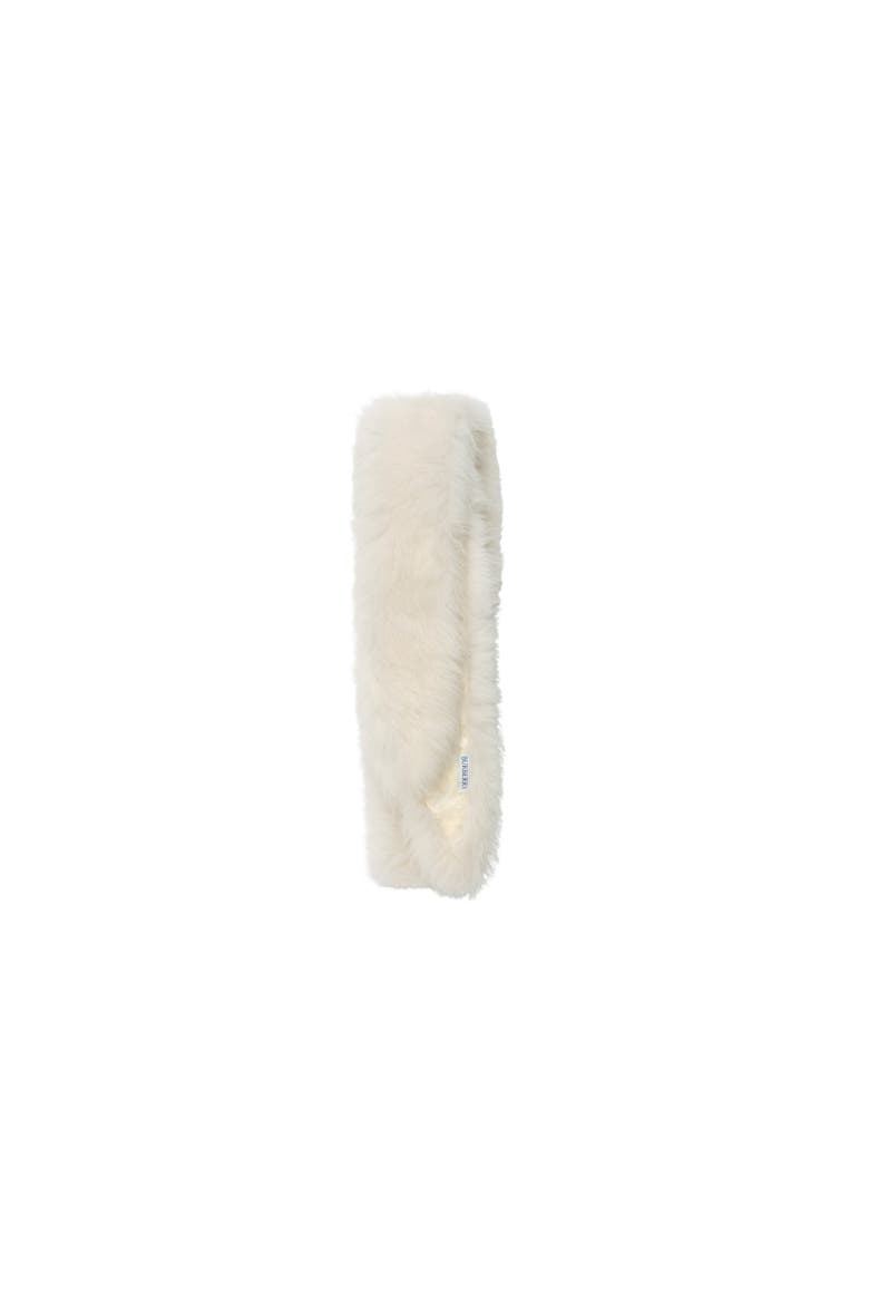 Skinny Shearling Scarf, Alternate, color, Ivory white