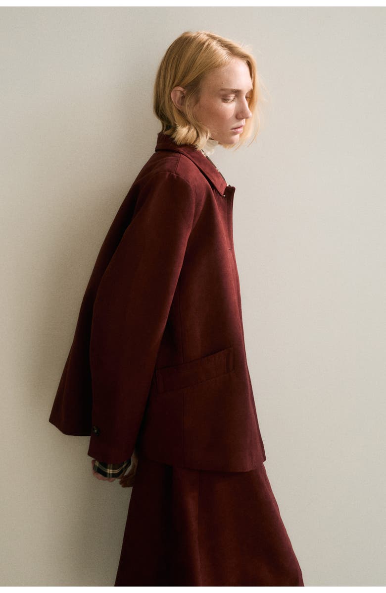 H&M Collared Jacket, Alternate, color, Dark Red