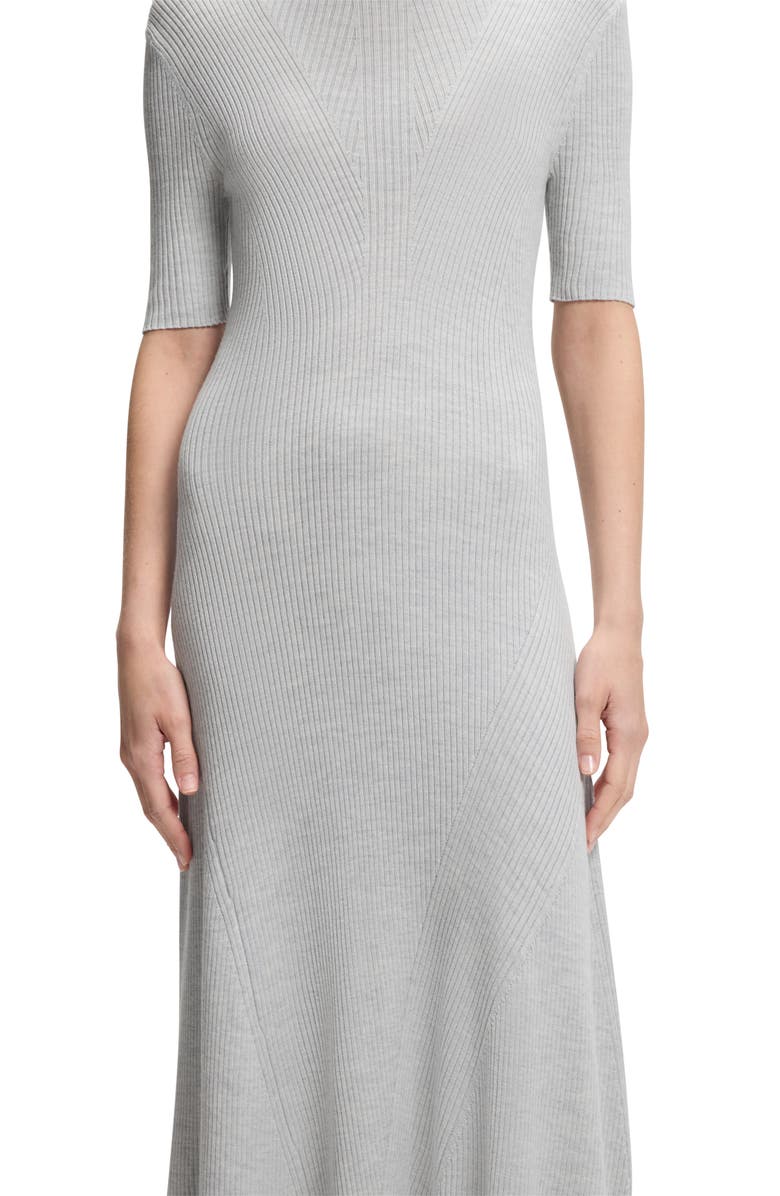 BOSS Farie Rib Wool Maxi Sweater Dress, Alternate, color, Silver Grey Melange