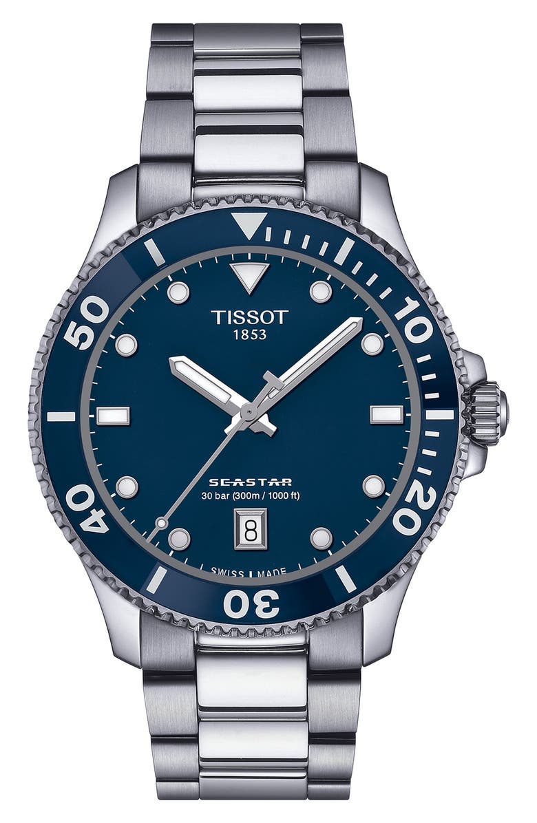Tissot Seastar 1000 Bracelet Watch, 40mm, Main, color, Grey