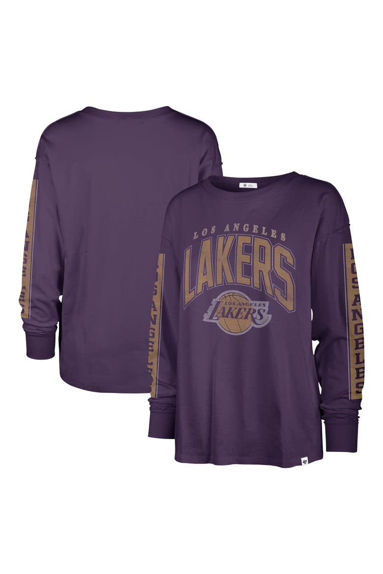 Women's '47 Purple Los Angeles Lakers Tomcat Long Sleeve T-Shirt, Alternate, color, Purple