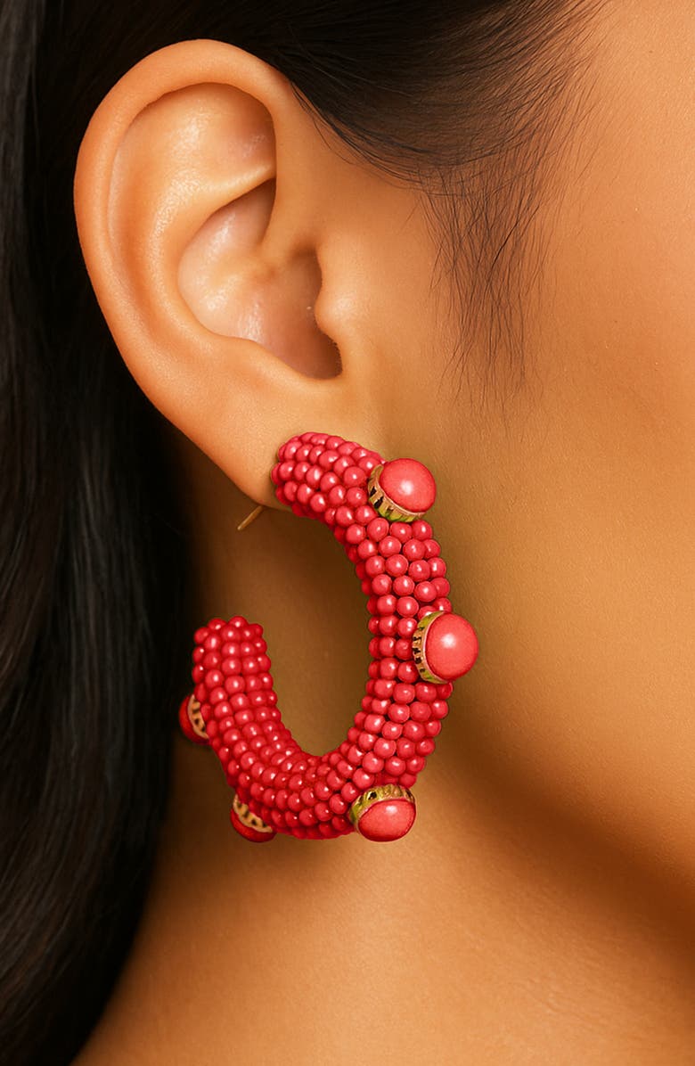 Deepa Gurnani Hayes Beaded Hoop Earrings, Alternate, color, 