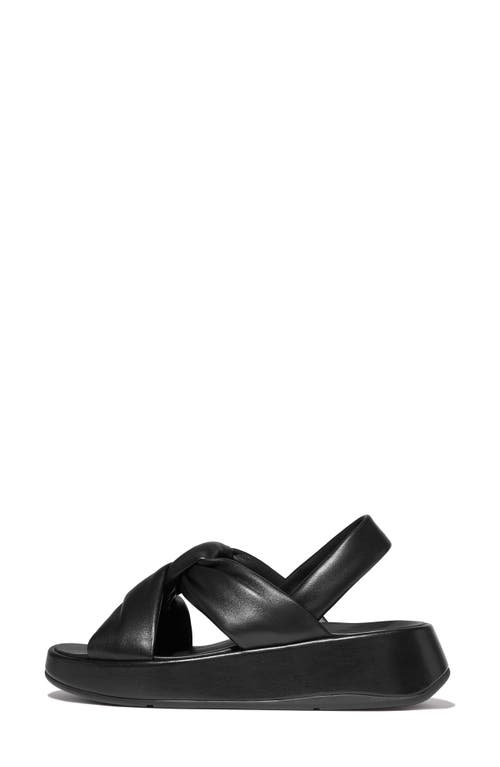 Fitflop F-mode Knot Slingback Platform Wedge Sandal In All Black