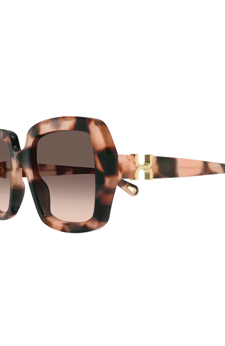 Chloé 52mm Gradient Square Sunglasses, Alternate, color, Havana