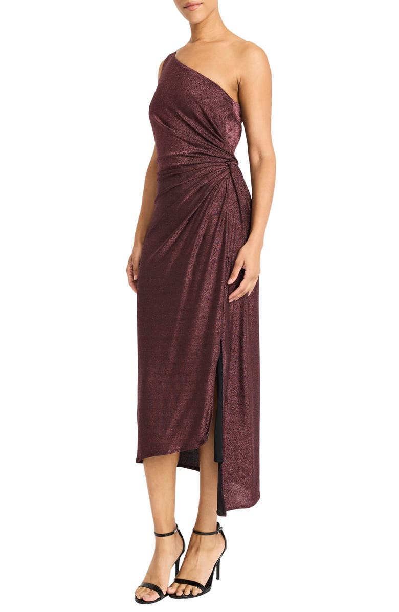 Maggy London One-Shoulder Glitter Knit Cocktail Dress, Alternate, color,