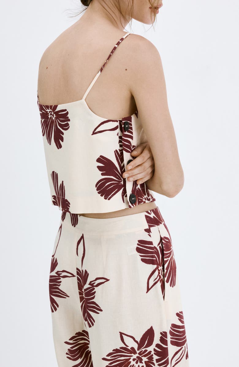 MANGO Floral Cotton Tank, Alternate, color, Ecru