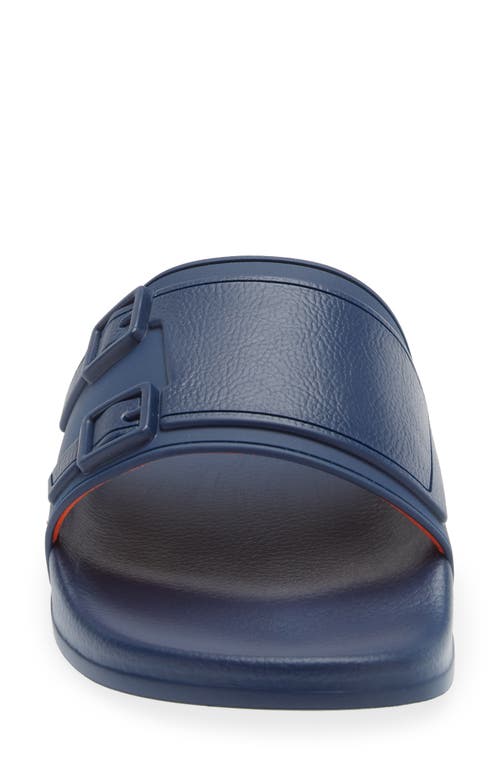 Santoni Men's Edison-tpuu59 Slip On Pool Slide Sandals In Navy