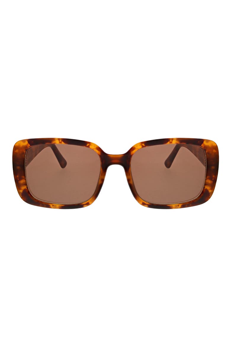 53mm Moderately Slim Rectangle Sunglasses, Main, color, DK HAVANA