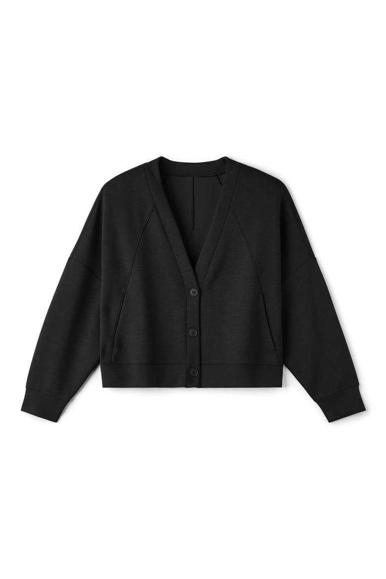 DreamGlow Cardigan, Alternate, color, PURE BLACK HEATHER