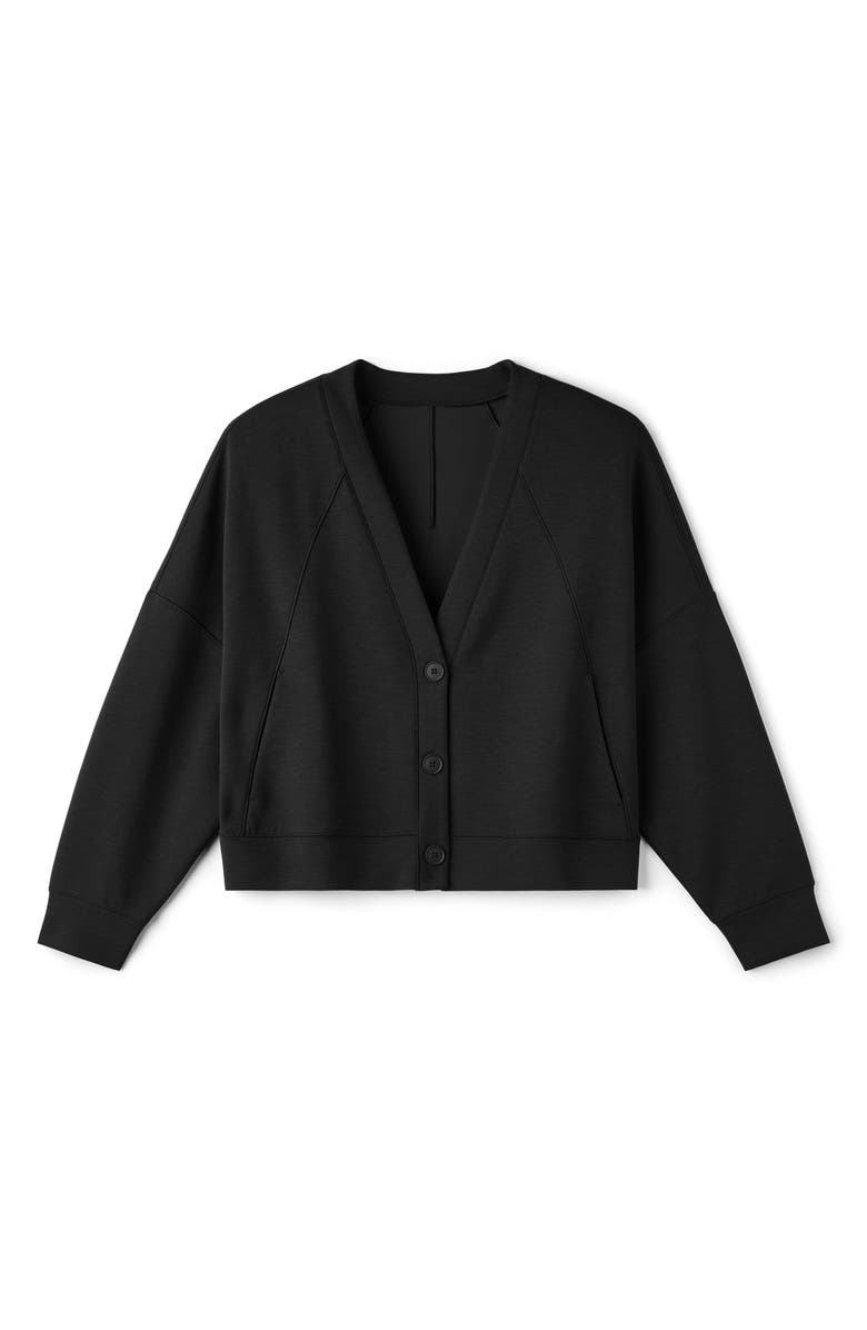 Rhone DreamGlow Cardigan, Alternate, color, Pure Black Heather