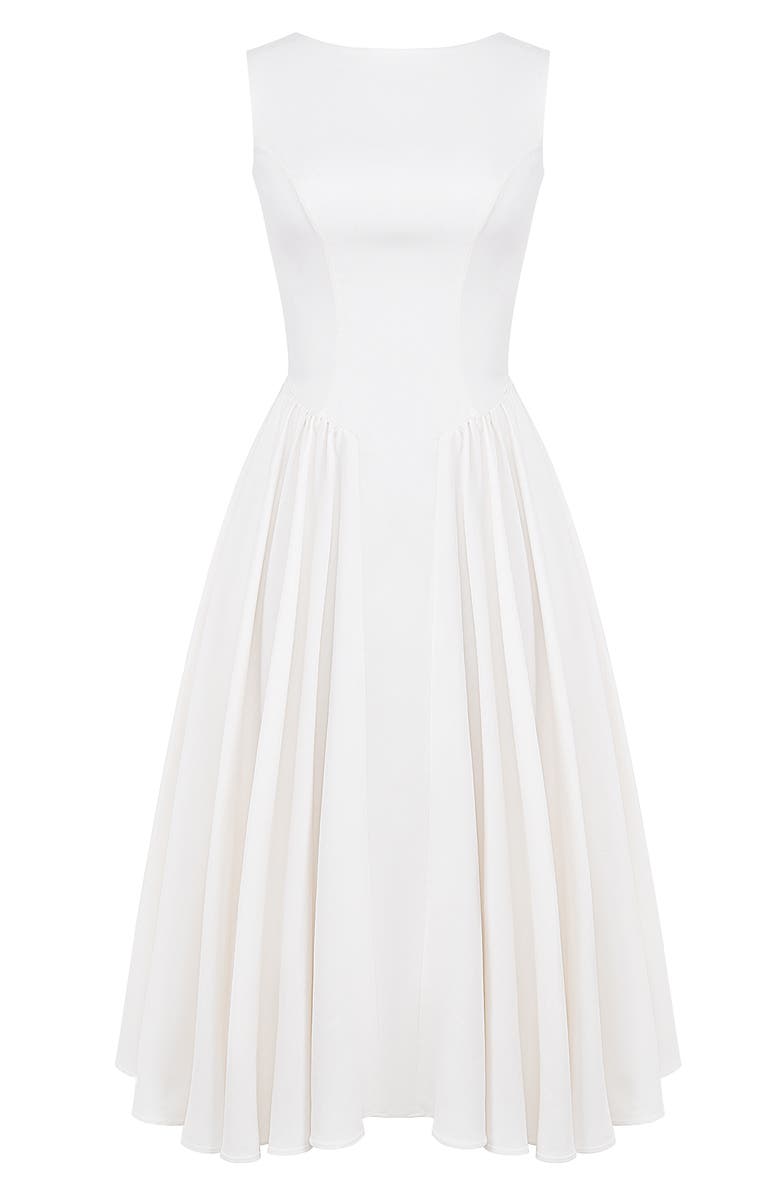HOUSE OF CB Cindy Sleeveless Twill Midi Cocktail Dress, Alternate, color, White