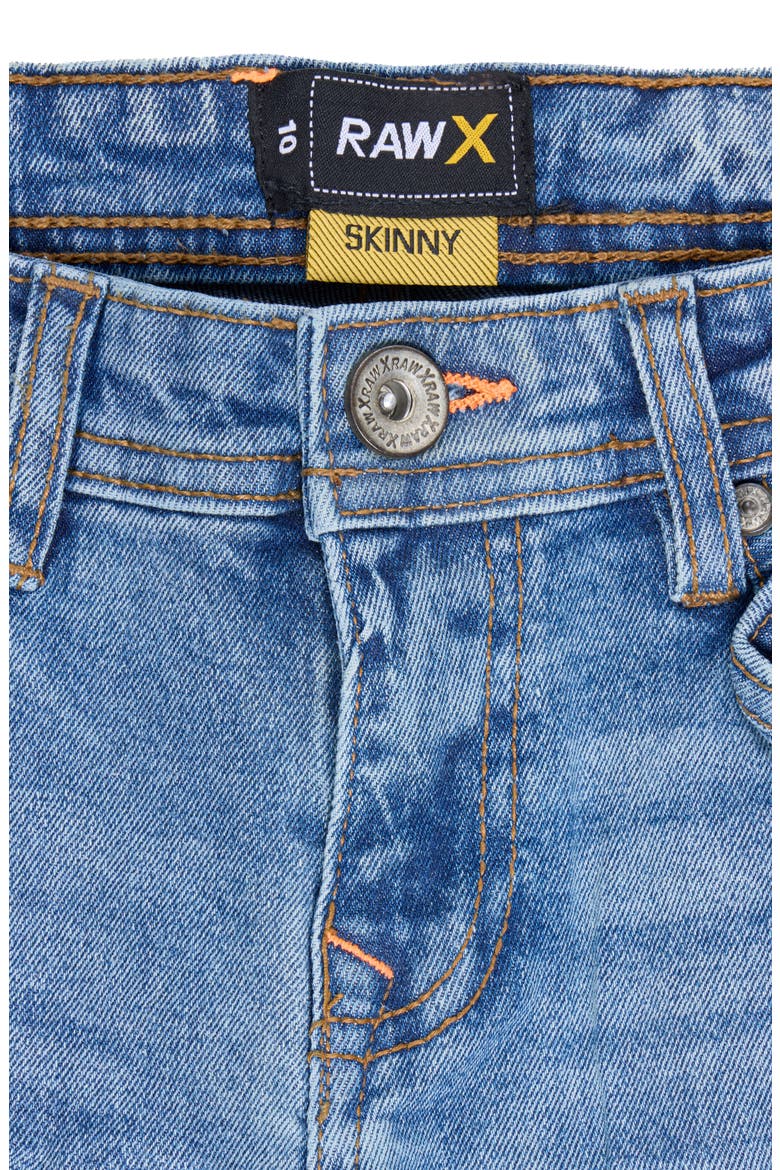 Kids' Raw X Rip & Repair Distressed Neon Stitch Jeans, Alternate, color, LIGHT STONE