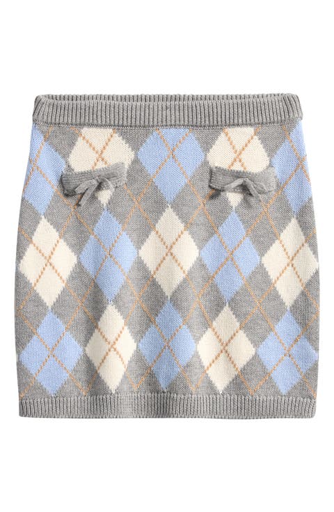 Kids' Karie Argyle Knit Miniskirt