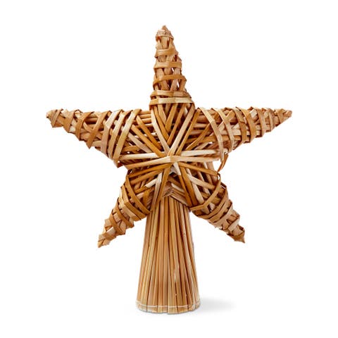 Natural Straw Star Tree Topper for Holiday Decor
