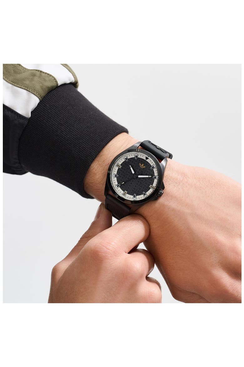 AO Fashion Iconic One Black Silicone Strap Watch, 40mm, Alternate, color, BLACK