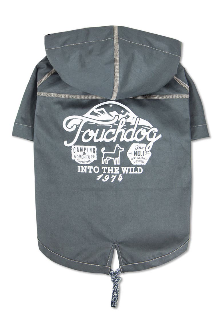 'Cloudburst' Waterproof Reversible Dog Raincoat - Large, Alternate, color, GRAY