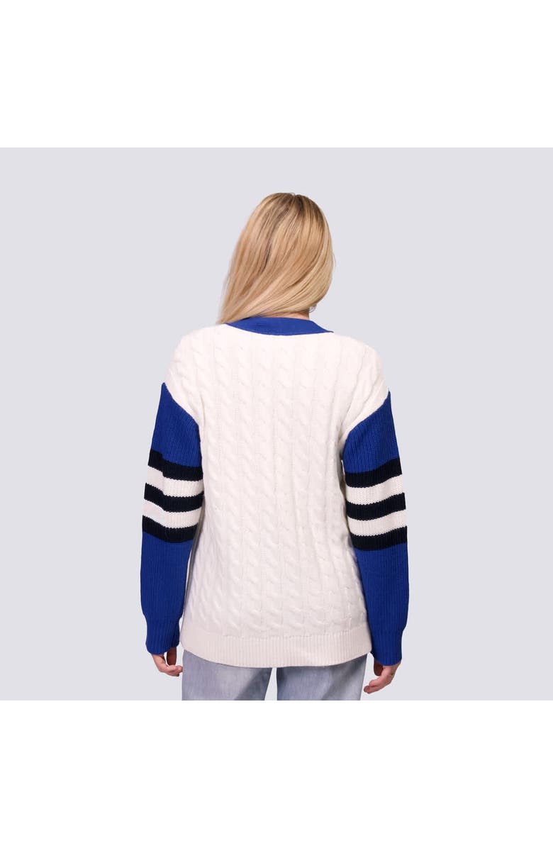 LUSSO Women's Lusso Royal/White Los Angeles Dodgers Shyla Knit V-Neck Full-Zip Sweater, Alternate, color, Royal