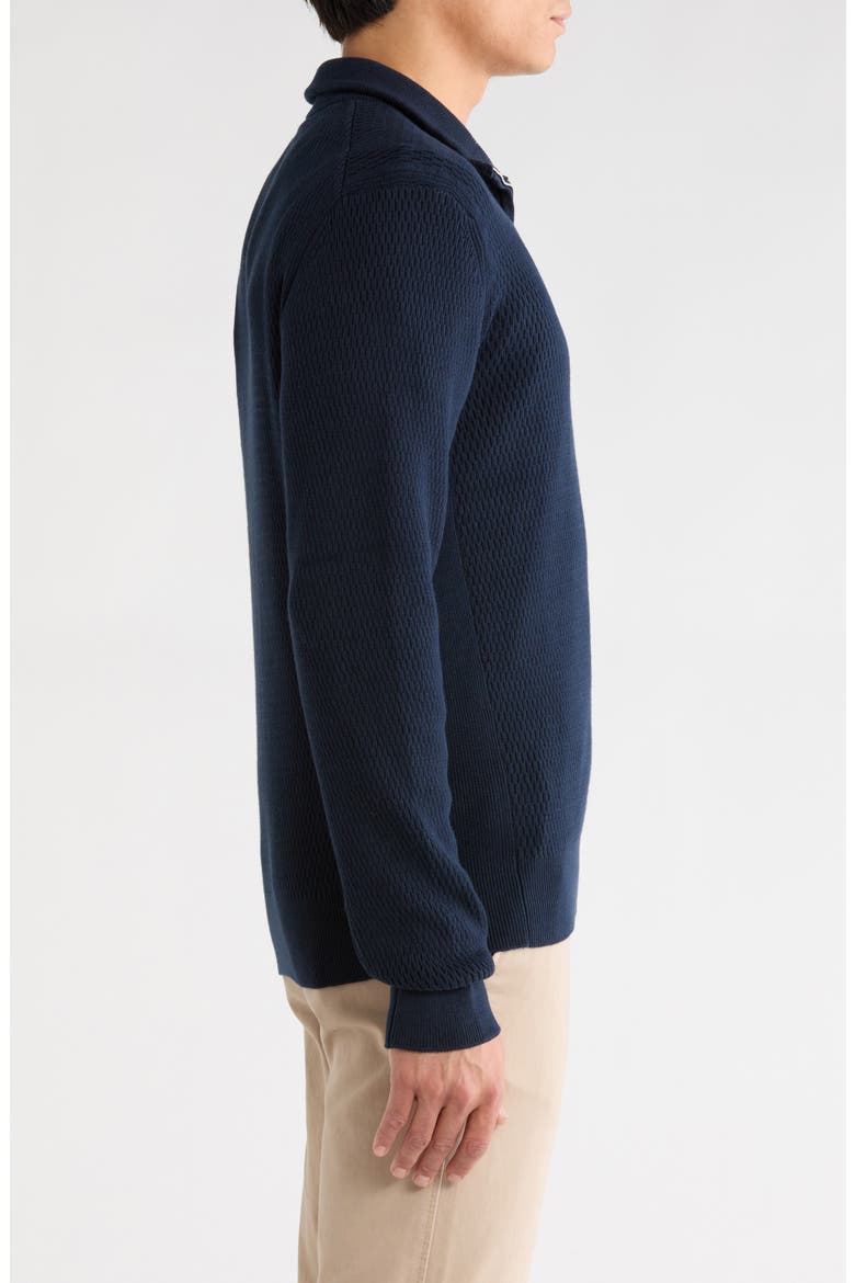 Danton Quarter Zip Cotton Sweater, Alternate, color, NAVY