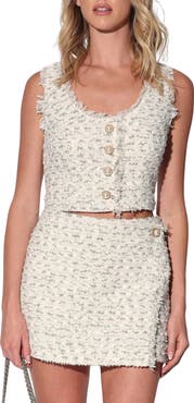 Walter Baker Alyssa Button Tweed Top