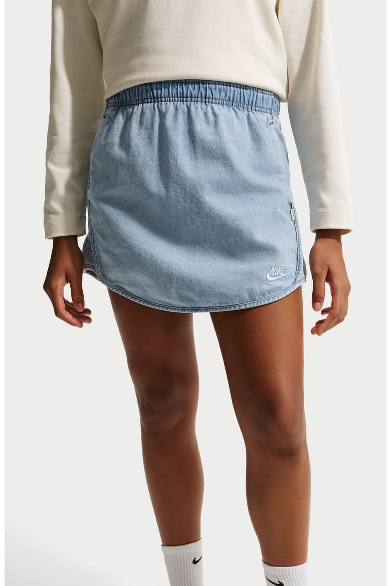 Kids' Two-Tone Denim Skirt, Alternate, color, LIGHT ARMORY BLUE/ WHEAT