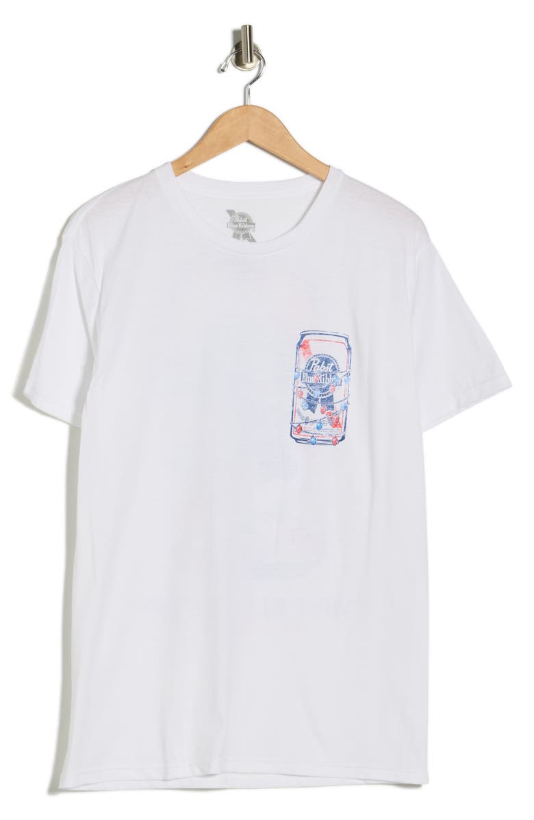 The Forecast Agency Pabst Holiday Cotton Graphic T-Shirt, Alternate, color, Ivory